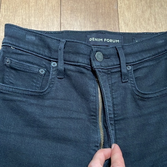 Denim Forum Aritzia the lola high rise skinny crop black frayed hem sz 25 - Picture 7 of 10